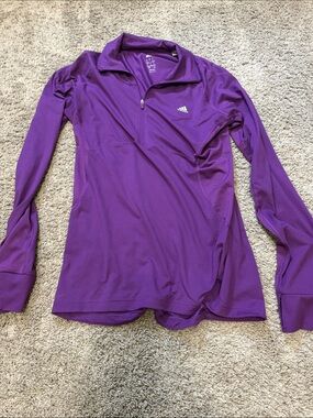 adidas Purple Half-Zip Performance Pullover